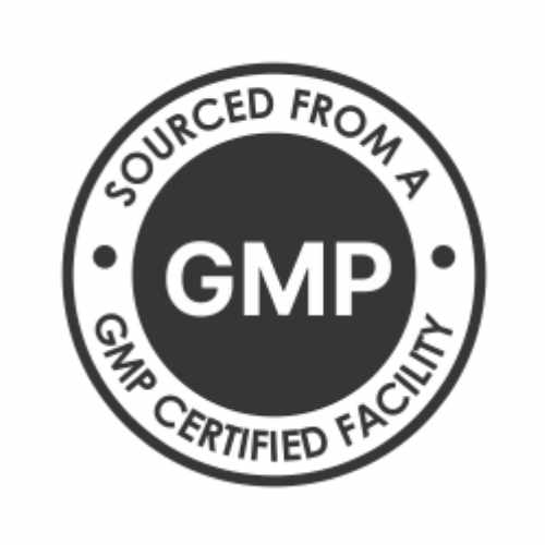 Simple "Certified GMP Facility" Icon -All Revvl Health™ products are third-party tested, Gluten Free, Made in a GMP Certified Facility, and are also packaged in the USA